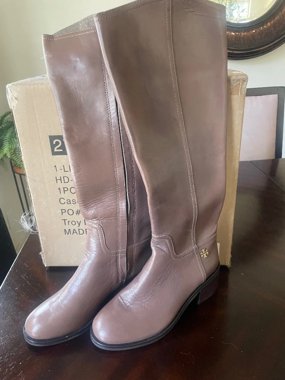Tory-Burch Knee-High Leather Boots
